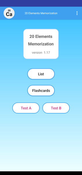 20 Elements Memorization - Image screenshot of android app
