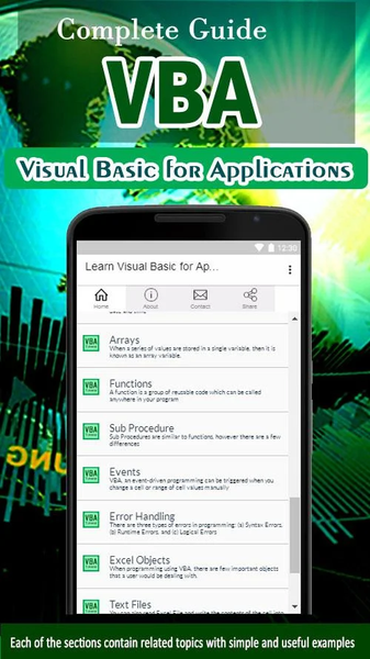 Learn Visual Basic for Applica - Image screenshot of android app