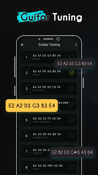 Guitar Tuner - Chords & Tabs - عکس برنامه موبایلی اندروید
