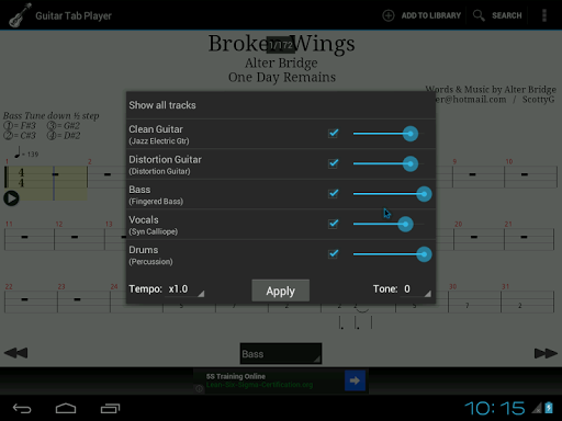 Guitar Tab Player - Image screenshot of android app