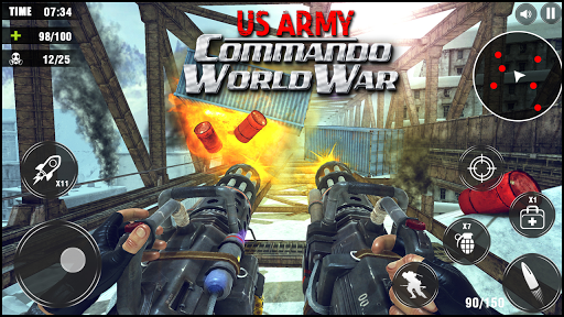 US Army Commando World War Gunner Special Forces - Gameplay image of android game