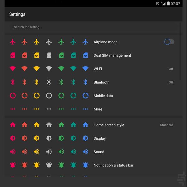 Dark AOSP EMUI ۵.X/۸.۰ theme - عکس برنامه موبایلی اندروید