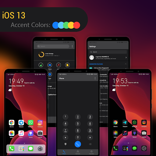 i14 Dark Free EMUI 5.X-10.X Theme - عکس برنامه موبایلی اندروید