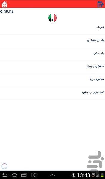 دیکشنری ایتالیایی به فارسی و بالعکس - عکس برنامه موبایلی اندروید