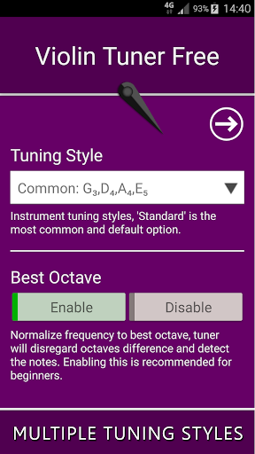 Violin Tuner - Image screenshot of android app