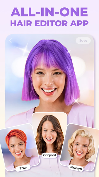 HairApp Hairstyle, Beard, Bald - Image screenshot of android app