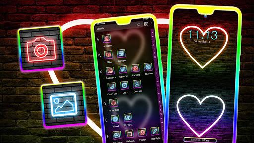 Neon Heart Launcher Theme - عکس برنامه موبایلی اندروید