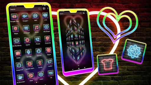 Neon Heart Launcher Theme - Image screenshot of android app