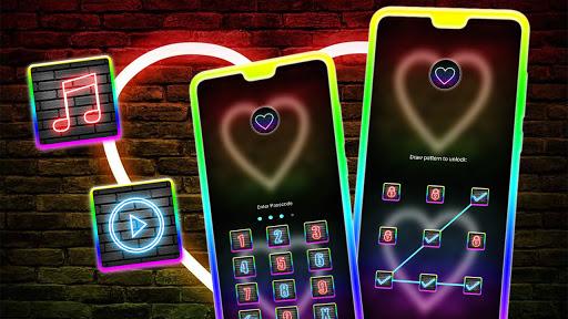 Neon Heart Launcher Theme - عکس برنامه موبایلی اندروید