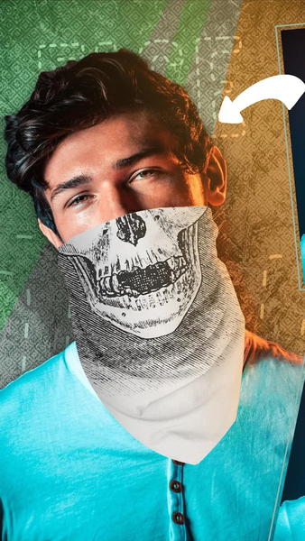 Half Skull Face - Bandana Photo Editor - Image screenshot of android app