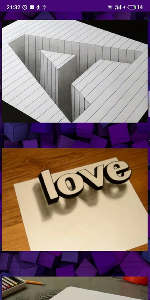 How to draw 3d drawings step by step - Image screenshot of android app