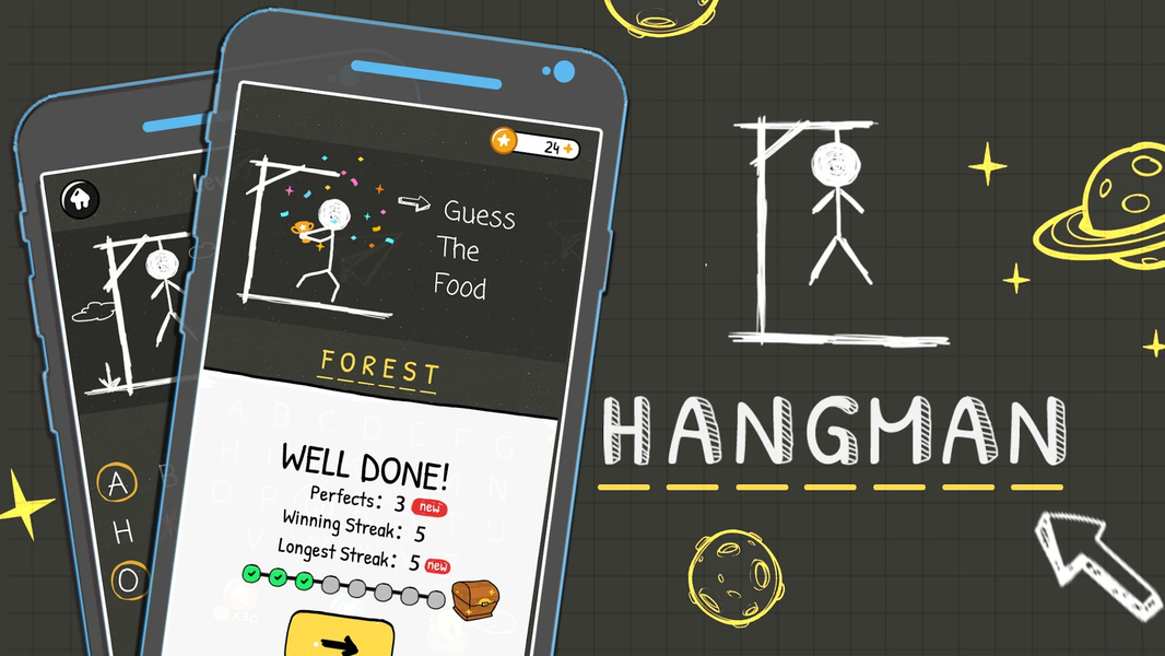 Hangman Words:Two Player Games - Gameplay image of android game