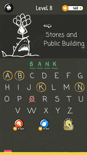 Hangman Words:Two Player Games - Gameplay image of android game
