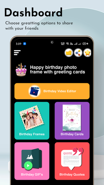 Happy birthday photo frame wit - Image screenshot of android app