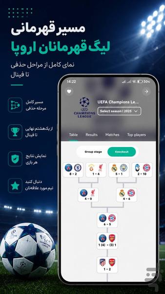 هتریک | نتایج زنده فوتبال - عکس برنامه موبایلی اندروید