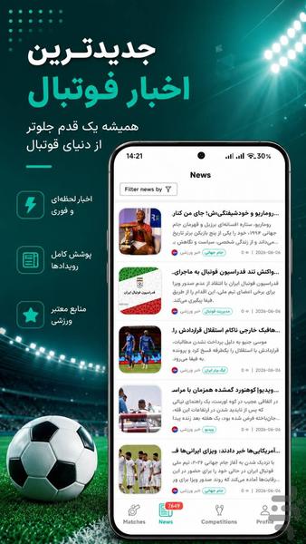 هتریک | نتایج زنده فوتبال - عکس برنامه موبایلی اندروید