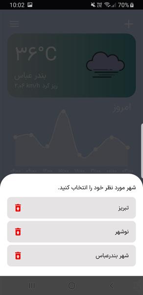 هواشناس - عکس برنامه موبایلی اندروید