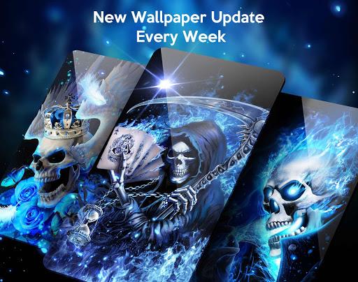 Blue Fire Skull Live Wallpapers Themes - عکس برنامه موبایلی اندروید