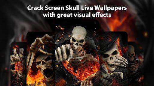Crack Screen Skull Live Wallpapers Themes - Image screenshot of android app