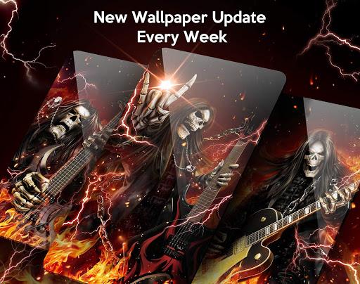 Rock Skull Live Wallpaper & Launcher Themes - Image screenshot of android app