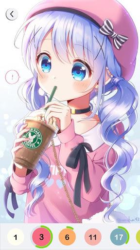 Pixel Art-Anime Girl Color By Number - Image screenshot of android app