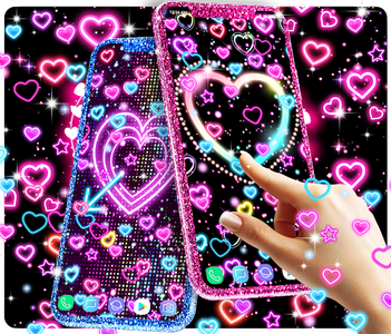 Neon Heart Touch Live Wallpaper - free download