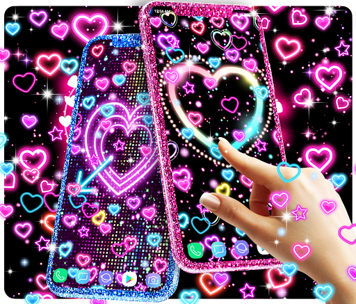 Neon hearts live wallpaper - عکس برنامه موبایلی اندروید