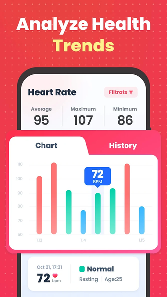 Heart Rate: Heart Rate Monitor - عکس برنامه موبایلی اندروید