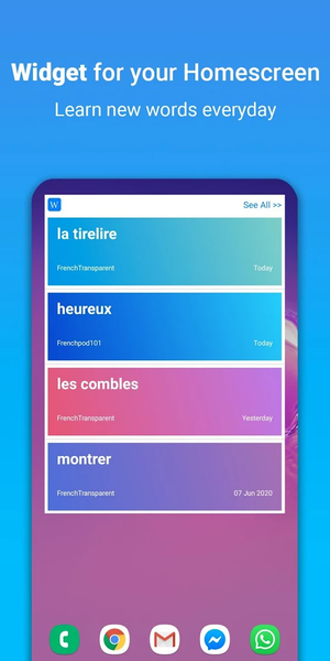 French Word of the Day - Vocab - عکس برنامه موبایلی اندروید