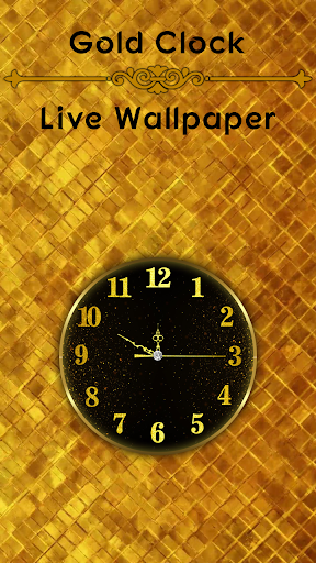 Analog Gold Clock Wallpaper - Image screenshot of android app