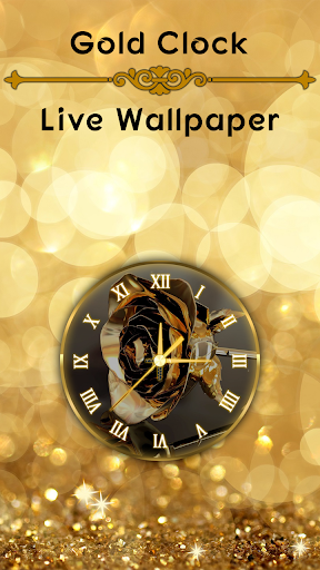 Analog Gold Clock Wallpaper - عکس برنامه موبایلی اندروید