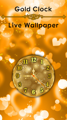 Analog Gold Clock Wallpaper - Image screenshot of android app