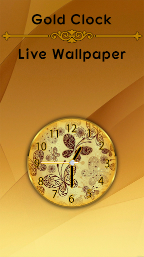 Analog Gold Clock Wallpaper - Image screenshot of android app