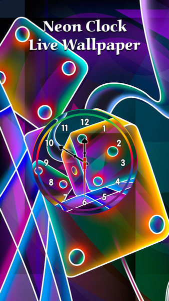 Neon Clock Live Wallpaper - Image screenshot of android app