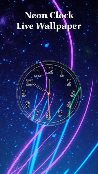 Neon Clock Live Wallpaper - Image screenshot of android app