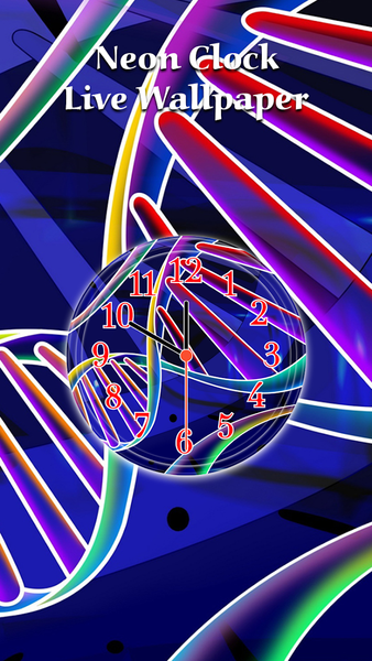 Neon Clock Live Wallpaper - Image screenshot of android app