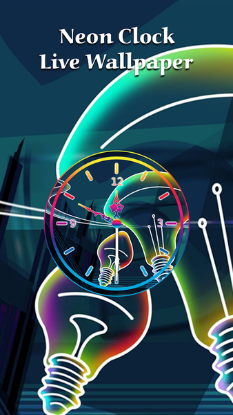 Neon Clock Live Wallpaper - Image screenshot of android app