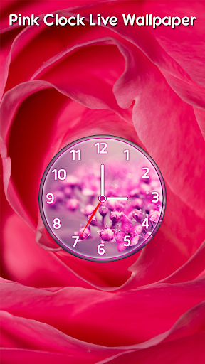 Pink Clock Live Wallpaper - Image screenshot of android app