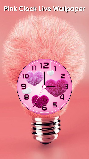 Pink Clock Live Wallpaper - Image screenshot of android app
