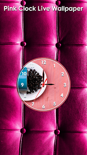 Pink Clock Live Wallpaper - Image screenshot of android app