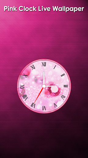 Pink Clock Live Wallpaper - Image screenshot of android app