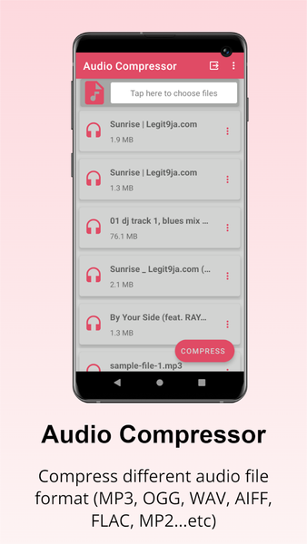 Audio Compressor - عکس برنامه موبایلی اندروید