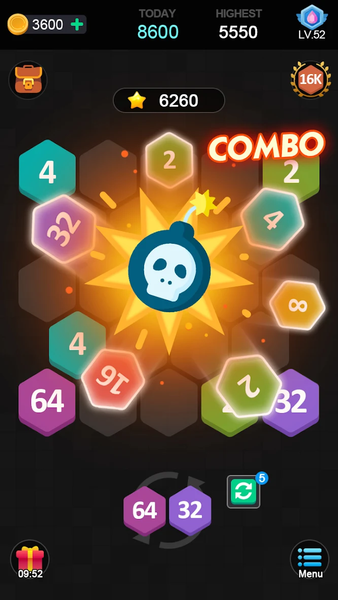 Merge puzzle - Hexa - Gameplay image of android game