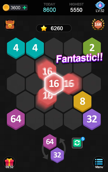 Merge puzzle - Hexa - Gameplay image of android game