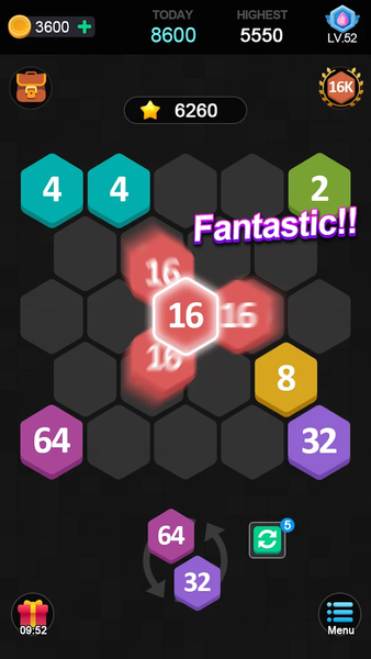 Merge puzzle - Hexa - Gameplay image of android game