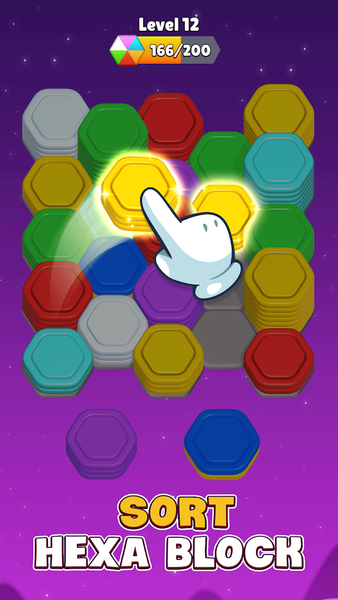 Hexa Sort 3D: Color Puzzle - Gameplay image of android game