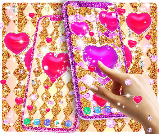 Golden diamond heart wallpaper - Image screenshot of android app