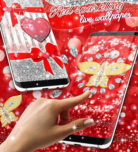 Red glitter live wallpaper - Image screenshot of android app