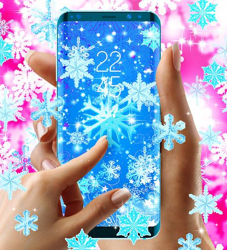 Snowflakes live wallpaper - Image screenshot of android app