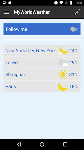 MyWorldWeather - عکس برنامه موبایلی اندروید
